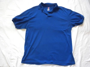 HANES BRAND BLUE SHORT SLEEVE POLO SHIRT MEN L - Picture 1 of 1