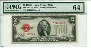 FR 1505* STAR 1928D $2 Legal Tender Note PMG 64 CHOICE UNCIRCULATED - Picture 1 of 1