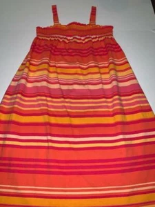 GAP KIDS Girls Striped Cotton Knit Maxi Dress SZ 10 EUC! Orange, Pink & Yellow! - Picture 1 of 1