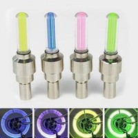 4pcs Bike Wheel Light Bicycle Lights Spoke Lamp LED Valve Cap Cycling Motorcycle