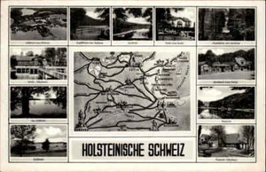~1950/60 Holstein Holsteinische Schweiz, Umgebungskarte Eutin, Bad Segeberg u.a. - Picture 1 of 2