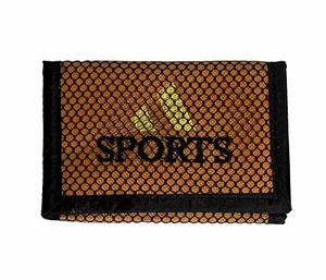 Vintage Adidas Originals Unisex Orange Black Nylon Logo Trifold Zipper WALLET - Picture 1 of 6
