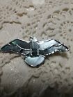 Vintage Abalone Eagle Or Hawk High Silver Content Pin Native American?