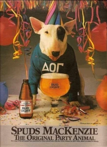 Bud Light Spud MacKenzie Party Animal Ad 1980s POSTER 24 X 18 Inches SWEET! - Picture 1 of 2