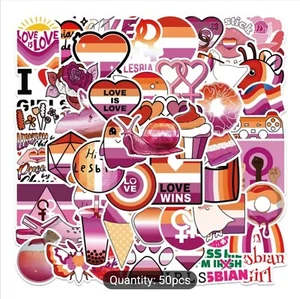 10 PCS Lesbian Pride Flag Stickers BRAND NEW - Picture 1 of 8