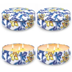 4 Packs Citronella Candles Outdoor Indoor 5oz Travel Tin Natural Soy Wax Arom... - Picture 1 of 9