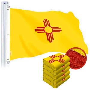 NEW G128 New Mexico Flag 5-Pack 6x10 FT Embroidered Tough Spun Polyester, State - Picture 1 of 9