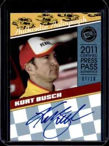 2011 Press Pass Legends Kurt Busch Platinum Auto #07/10 - Picture 1 of 2