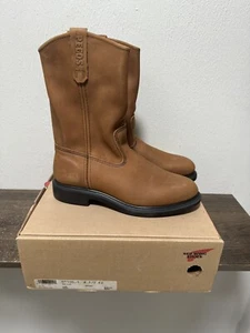 NEW Red Wing 1105 Pecos Leather Work Boots Soft Toe USA Mens 8.5 EE Tan W/ Box - Picture 1 of 9