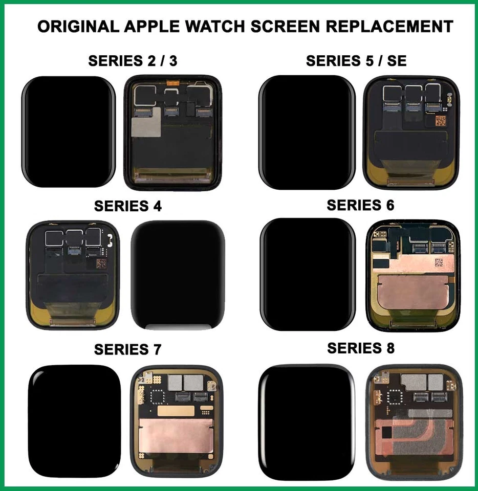 Repuesto Pantalla Táctil LCD Original Apple Watch Serie 2 3 4 5 SE 6 7 8 9 Foto 1 de 4