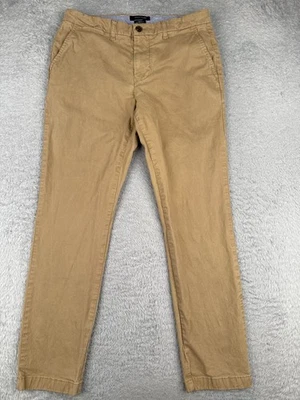 Tommy Hilfiger Pants Mens 33 Beige Flat Front Slim Fit Cotton Twill Casual 33x32 - Image 1 of 4