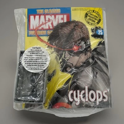 Figura y revista Eaglemoss Classic Marvel Collection Cyclops Plomo #25 X-Men Foto 1 de 2