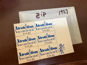 U. S. ZIP plate block - 1927 - Alcoholism - comb. shipping! - Picture 1 of 1