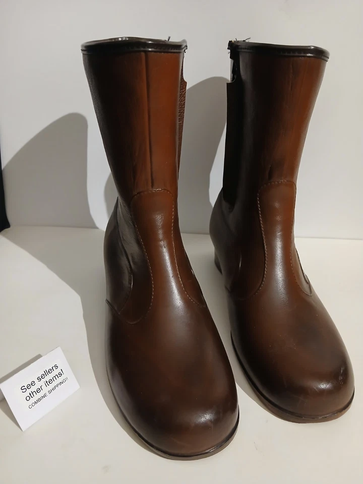 De Colección Botas de Lluvia Sherpa Forradas Tacón Apilado Cremallera Lateral Para Mujer Talla 10M Hechas en EE. UU. Foto 1 de 4