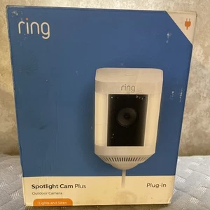 Ring Spotlight Cam Plus Plug-In White Outdoor/Indoor Camera - Picture 1 of 1