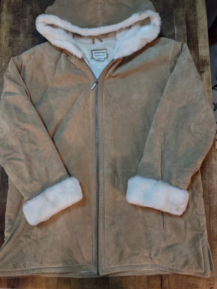 St. Johns Bay女式XL西装外套人造毛皮带帽 — 第 1/4 张图片