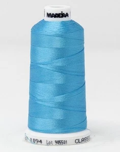 Madeira Classic Rayon 40, #1094 CARIBBEAN BLUE 1000m Embroidery Thread - Picture 1 of 1