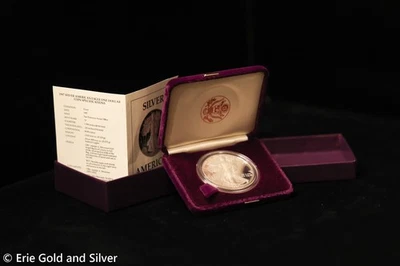 1987 Proof American Silver Eagle – Moeda de prata de 1 oz em OGP - Imagem 1 de 3