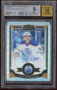 2015-16 O-Pee-Chee Platinum Rookie Traxx Connor McDavid Autograph 34/125 BGS 9 - Bild 1 von 2