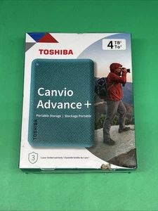 🥇Toshiba 4TB CANVIO Advance Plus External HD USB 3.0 Portable Storage DTCA40 - Afbeelding 1 van 2