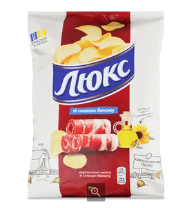 5 x Lux patatas fritas sabor tocino bocadillos 125 g hechos en Ucrania - Imagen 1 de 4