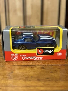 Vintage Burago Blue Dodge Viper GTS Coupe #4115 1/43 Scale Die Cast Car - Picture 1 of 3