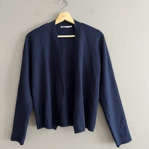 Cyrus Cardigan Pullover vorne offen minimalistisch Büro Karriere dunkelblau Gr. Small - Bild 1 von 13