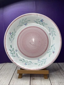 Vintage Caleca Pink Garland Hand-Painted in Italy 14”  Serving Platter - Picture 1 of 5