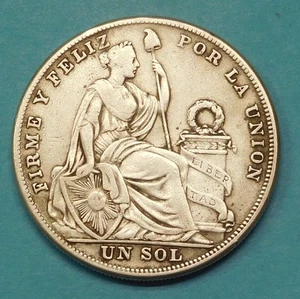 1925 PERU SILVER Sol - Picture 1 of 2