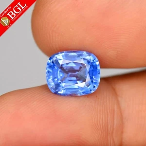 💎BGL CERTIFIED 4.09ct Cushion Natural Violetish Blue Sapphire - Unheated, Burma - Picture 1 of 5