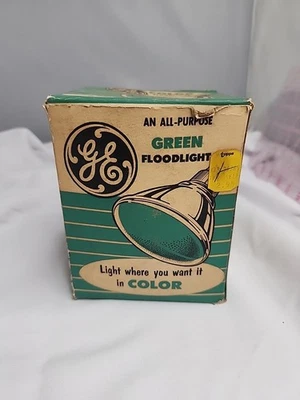 Bombilla de inundación vintage GE General Electric 100 W VERDE 100 PAR/G base estándar Foto 1 de 4