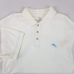 Tommy Bahama Poloshirt Herren Large weiß Supima Baumwollmischung Piqué Marlin Logo - Bild 1 von 12
