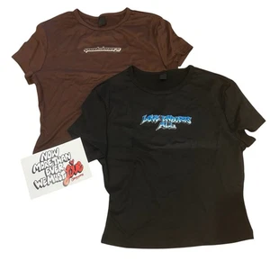 GOODSINNERS LOT 2 Crop Top Tees Black Brown Small Babydoll Shirts NEW - Picture 1 of 6