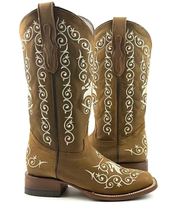 WOMENS WESTERN HORSE STITCHED DESIGN HANDCRAFTED COWGIRL BOOTS 072 VALENTINA - Picture 1 of 5