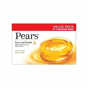 Pears Bathing Soap with Glycerine Pure & Gentle For Golden Glow 125g (Pack of 3) - Picture 1 of 6