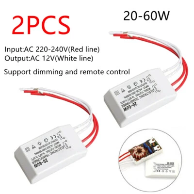 2PCS Electronic Transformer Dimmable AC 240V to AC 12V Halogen Lamp Power Supply - Image 1 of 4