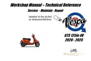 Vespa GTS 125ie 4V Manuale Officina Riparazione Servizio USB 2020 - 2025 - Foto 1 di 11