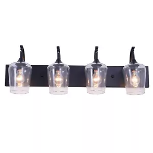 Modern 4-Light Wall Lamp Clear Wine Glass Wall Light Vanity Wall Sconce Fixtures - Picture 1 of 15