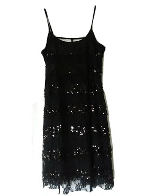 Wet Seal Women’s Sequin & Lace Bod Black Dress Size M Back Cage neck , NWT - Изображение 1 из 4