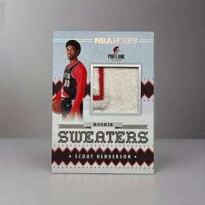 2023-24 Panini NBA Hoops Winter Rookie Sweaters Patch Scoot Henderson  Blazers - Image 1 of 2