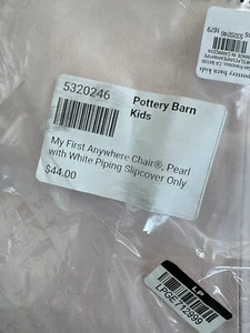 Pottery Barn Kids My First Anywhere Chair Pearl with White Piping slipcover - Picture 1 of 2