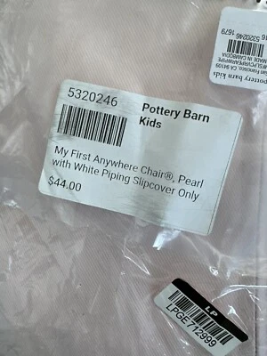 Silla Pottery Barn Kids My First Anywhere perla con funda blanca para tuberías Foto 1 de 2