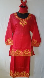 Women Clothing African Dashiki Skirt Suit Attire Red Free Size Print # 9170 - Bild 1 von 8