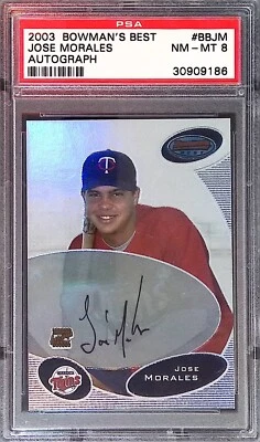 2003 Bowman's Best Jose Morales auto RC autograph Rookie #BB-JM PSA 8 - Image 1 of 2