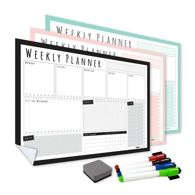 Sticky Weekly Menu Meal Planner, Dry Wipe Self Adhesive Erase Wall Planner - Image 1 of 4