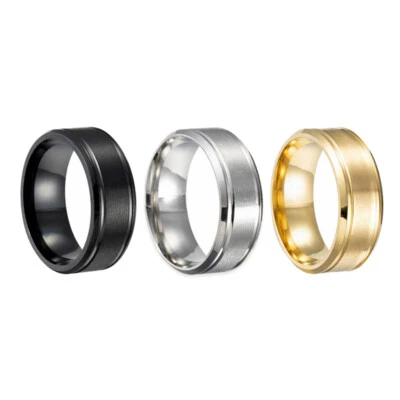 ❀8 Mm In Edelstahl Hochzeitsmenü Schwarze Hochzeit Engagiert ∧ - Bild 1 von 4