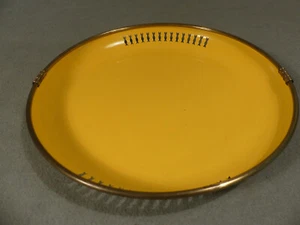 Cuenco redondo oferta amarillo metal Dm 22,5 cm antiguo vintage - Imagen 1 de 5