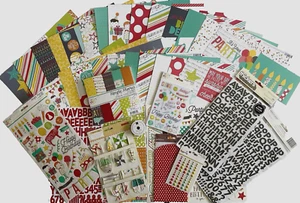 SIMPLE STORIES  (Let's Party)   Paper & Embellishments  [Save 65%] Set b - Picture 1 of 13