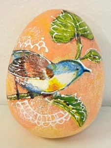 Osterei Keramik orange Ostern Ei Kunsthandwerk GK257 (2401DM56) 09/25 - Bild 1 von 3