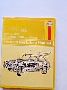 Haynes Manual Honda Civic 1200 1973 - 1977 All Models - Picture 1 of 1